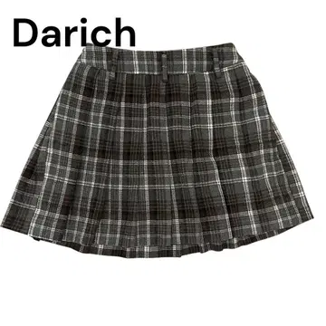 Darich 체크 무늬 플리츠 스커트 미니 기장