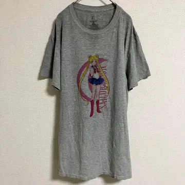 george 애니메이션 반팔 셔츠 세일러문 프린트 그레이 L 사이즈