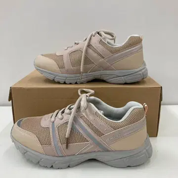 새상품 여성용 23.0cm 폭넓은 경량 스포츠 스니커즈 5264 복숭아색