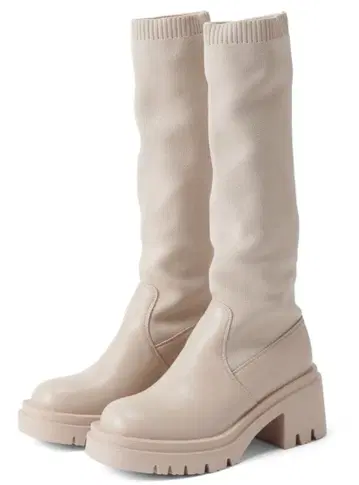 GRL 탱크 밑창 롱 삭스 부츠 아이보리 25.0cm