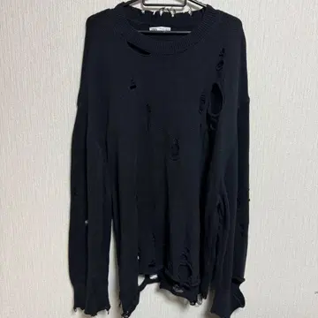 ZARA 크러쉬 니트 데미지 블랙 L 사이즈