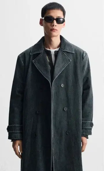 ZARA 자라 트렌치코트 데님 코트 자켓 롱 코트 새상품급