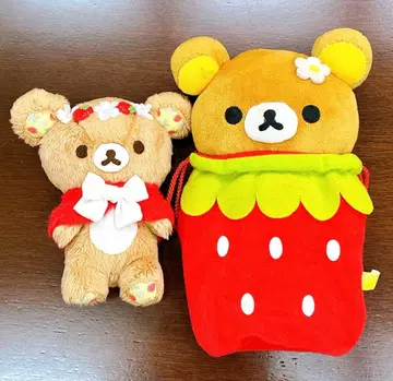리락쿠마 봉제 인형 딸기 딸기 복조리 인형 묶음 판매