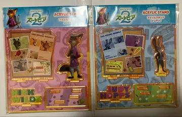 주토피아 2 아크릴 스탠드 닉 와일드 주디 2개 아크릴 스탠드