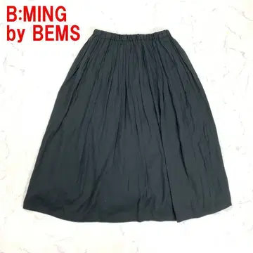 A5551 비밍 바이 빔즈 롱 스커트 허리밴딩 플레어 블랙 M