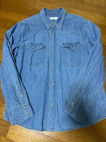 LMOOD Terry Denim Shirt Medium Blue