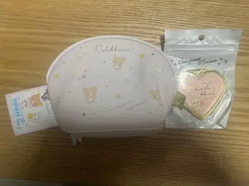 택 포함 새상품 리락쿠마 파우치 핑크-거울 세트