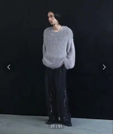 [ HARE ] 소프트 롱 샤기 풀오버 니트 그레이 M