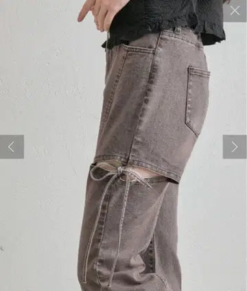 사이드 슬릿 리본 모듬 데님 팬츠 OLIVE des OLIVE