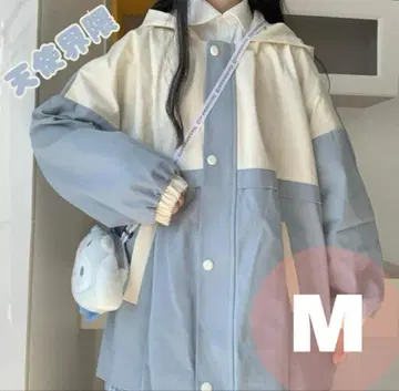 새상품 ] 천사계 패션 드롭 숄더 서브컬쳐 자켓 후드티 스카이블루 여성용