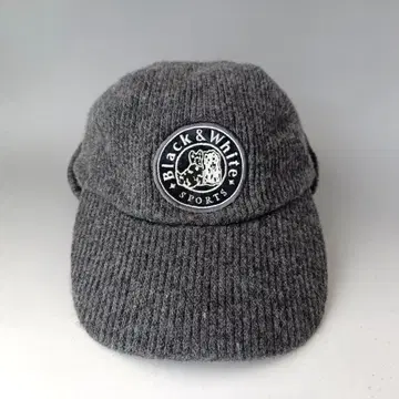 블랙 앤 화이트 Black & White 골프 니트 모자 그레이