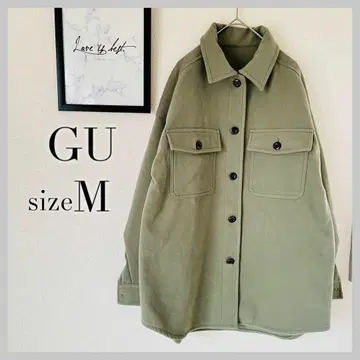 지유 셔츠 자켓 아우터 / 기모 카키 두꺼운 원단 M 사이즈