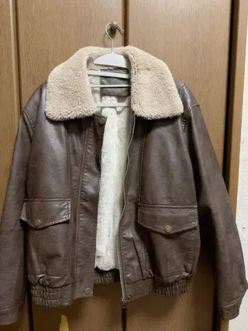 보아 가죽 자켓 빈티지 가공 브라운