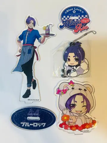 블루 록 미카게 레오 아크릴 스탠드, 러버 참 3종 세트