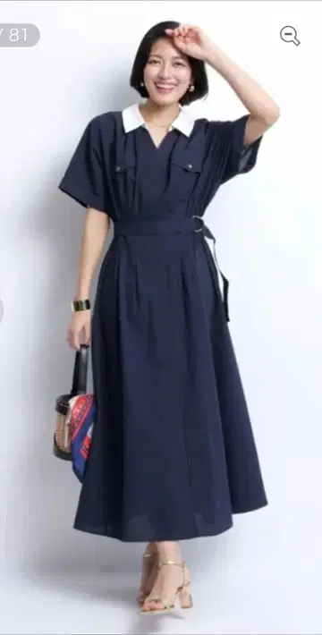 JUSGLITTY 셔링 셔츠 원피스