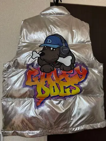 레어 갈피 DJ 패턴 충전솜 베스트 실버