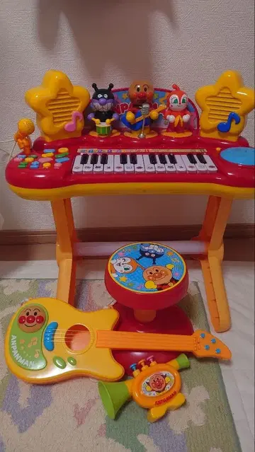 호빵맨 음악 완구 세트 피아노 기타 나팔