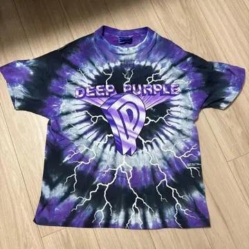 후카세 착용 DEEP PURPLE 타이 다이 T셔츠 1991년 제조