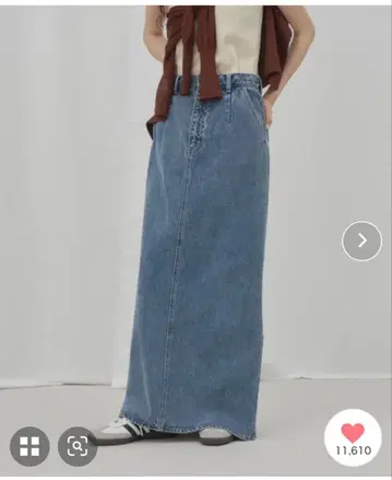 GIUNON 롱 데님 스커트