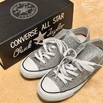 컨버스 올스타 스니커즈 라메 실버