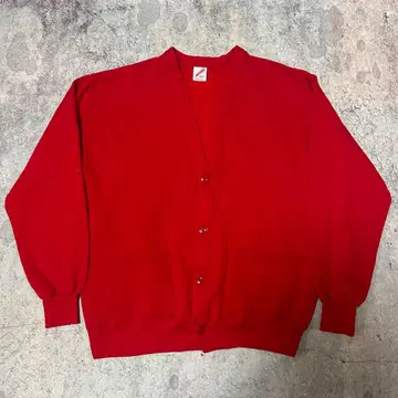 80s 90s USA제 JERZEES 맨투맨 가디건 레드