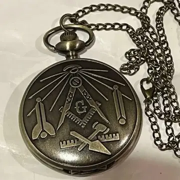 US 직수입 앤티크 물품 비밀결사 프리메이슨 회중시계 금속제 작동품