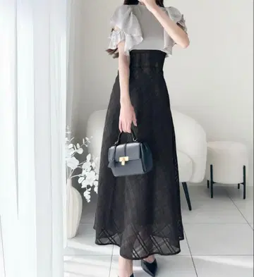 mily bilet 미사용 새상품 원피스 프릴 레이스 그레이 체크