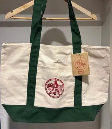 TRADER JOE'S 토트백 화이트 그린