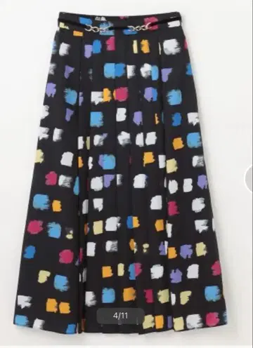 그레이스 콘티넨탈 멀티 페인트 프린트 스커트 36