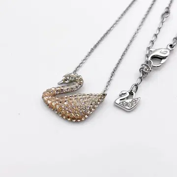 [ 새상품급 ] Swarovski 목걸이 스완 큐빅 실버
