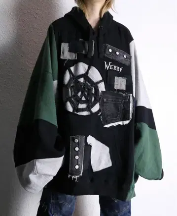 재구축 하나뿐인 리메이크 구제 의류 시모키타 후드티 맨투맨 surgery