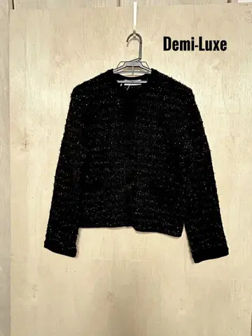 미사용 Demi-Luxe BEAMS 노카라 라메 믹스 자켓 블랙