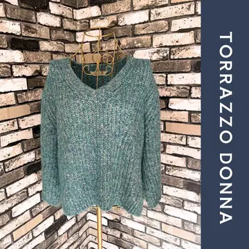 새상품급 TORRAZZO DONNA 믹스얀 스웨터 블루