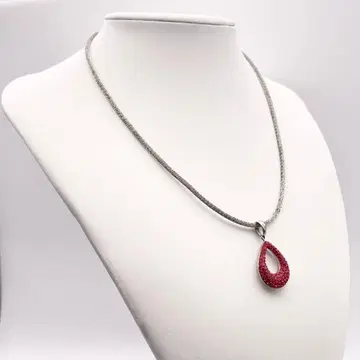 SWAROVSKI 목걸이 큐빅 빨간색 드롭형 보석
