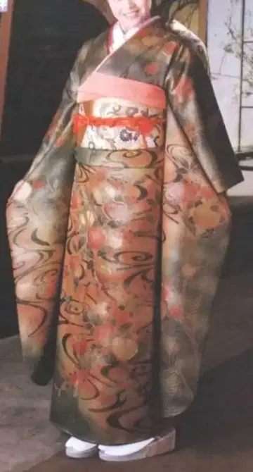 후리소데 손그림 유젠 귤 럭셔리 오비는 선택해주세요