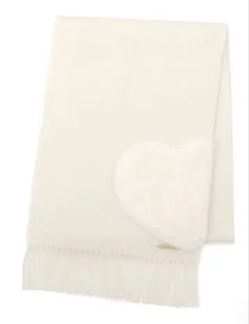 훌라 머플러 울 100% 하트 화이트 훌라