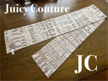 Juicy Couture 베이지 문자 프린트 머플러