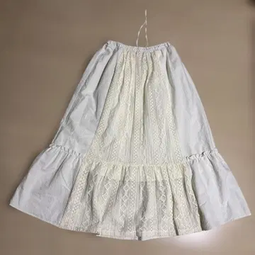 니코앤드 코튼 100% 프론트 레이스 롱 스커트