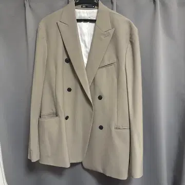 ZARA 베이지 더블 브레스트 자켓 EUR48