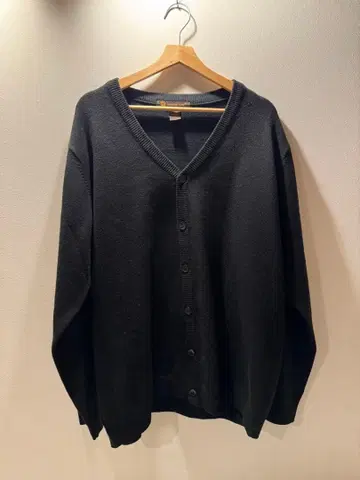 HARRITON M425 긴팔 가디건 V넥 블랙