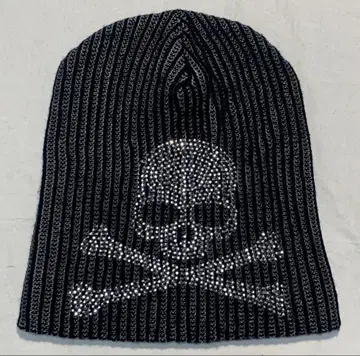 빈티지 y2k 디자인 라인스톤 니트 모자
