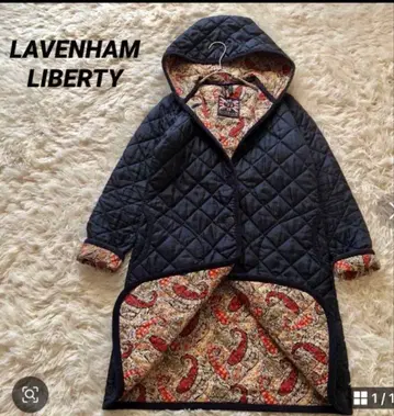 라벤햄 [36] 리버티 퀼팅 후드 자켓 현행 택 네이비
