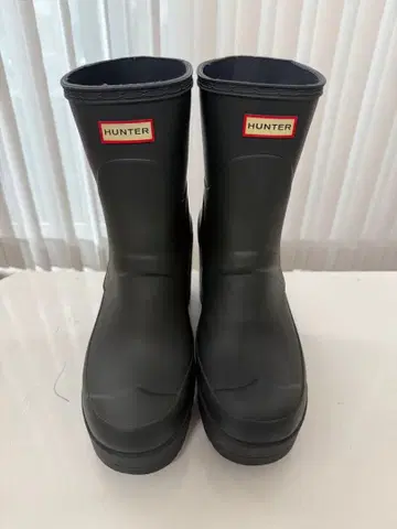 HUNTER 블랙 장화 숏부츠
