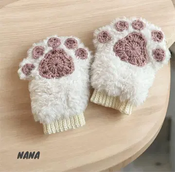 고양이 손 암워머 핸드워머 발바닥 핸드메이드 손뜨개질