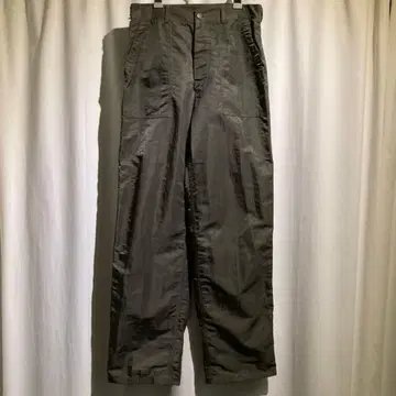 [ vintage ] 스타 버튼 나일론 베이커 팬츠 카키