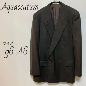 Aquascutum 더블 브레스트 테일러드 자켓 96-A6 브라운