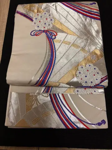 2928 후쿠로 오비 꽃과 리본 자수