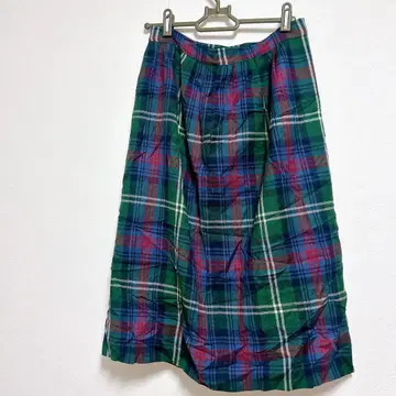 Jan Mangini 플리츠 스커트 무릎 기장 체크 무늬