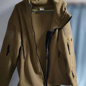 카키 후드 부착 밀리터리 자켓