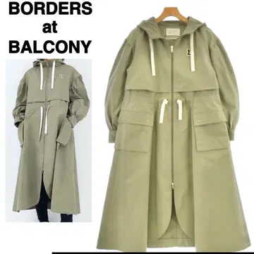 [ 새상품 ] 보더스 앳 발코니 볼륨 슬리브 코트 카키